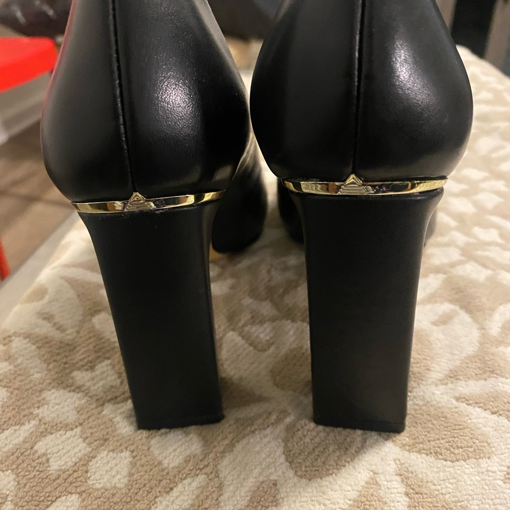 Aldo Black Heels with Gold Accent